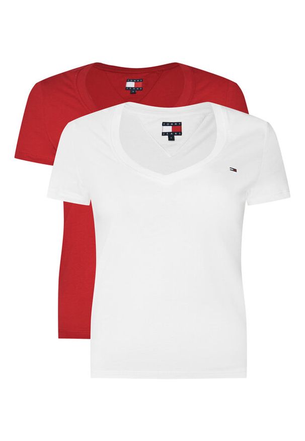 Tommy Jeans Komplet 2 t-shirtów DW0DW21367 Kolorowy Slim Fit. Materiał: bawełna. Wzór: kolorowy