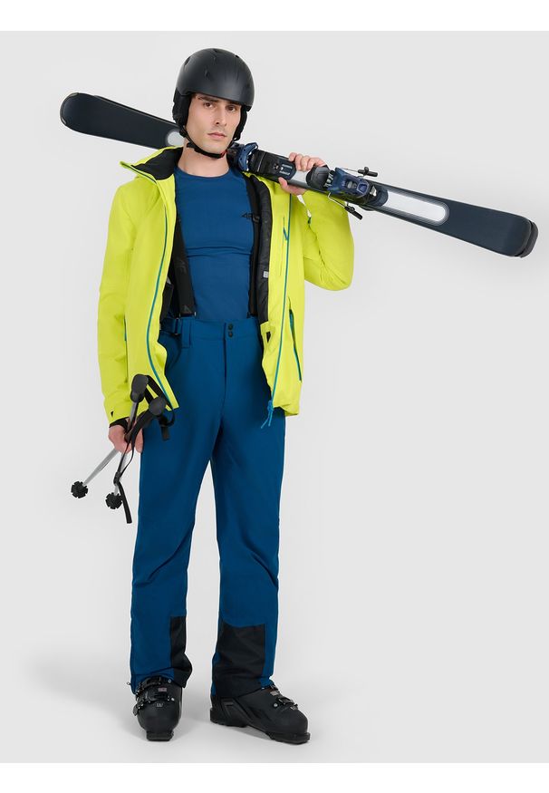 4f - 4F Kurtka narciarska membrana 10000 męska - zielona 3XL. Kolor: zielony. Materiał: materiał. Wzór: gładki. Sezon: zima