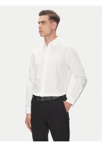 Calvin Klein Koszula LV04LB148G Biały Slim Fit. Kolor: biały. Materiał: bawełna