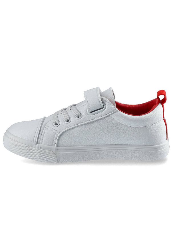 Big-Star - Białe Trampki Big Star Dziecięce Buty Na Rzep. Okazja: na co dzień. Zapięcie: rzepy. Kolor: biały. Materiał: skóra ekologiczna, guma. Szerokość cholewki: normalna. Wzór: aplikacja. Styl: sportowy, casual