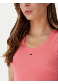 Tommy Jeans Top Essential DW0DW20673 Różowy Slim Fit. Kolor: różowy. Materiał: bawełna #3