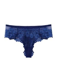 Intica - Stringi koronkowe ażurowe na specjalne okazje Cathe. Kolor: niebieski. Materiał: koronka. Wzór: ażurowy #1