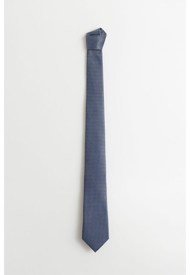Mango Man - Krawat Micro. Kolor: niebieski. Materiał: tkanina, poliester