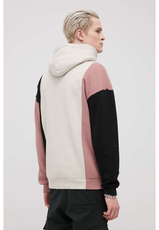 Only & Sons bluza męska kolor beżowy z kapturem wzorzysta. Typ kołnierza: kaptur. Kolor: beżowy. Materiał: bawełna, dzianina