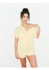 Sinsay - Bawełniana piżama dwuczęściowa - żółty. Kolor: żółty. Materiał: bawełna #1