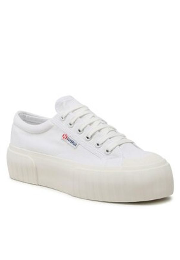 Superga Trampki Stripe Platform 2631 S5111SW Biały. Kolor: biały. Materiał: materiał. Obcas: na platformie