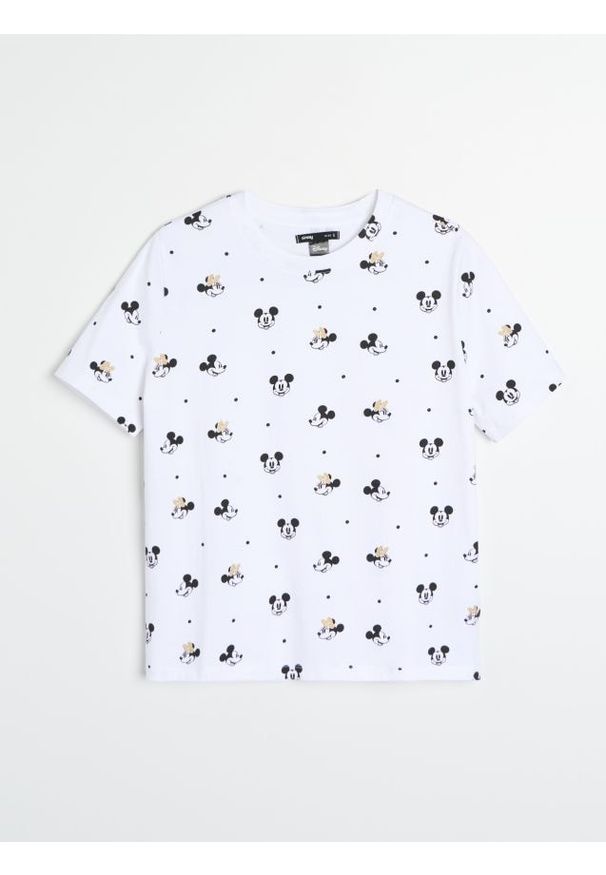 Sinsay - Bawełniana koszulka ze wzorem Minnie and Mickey - wielobarwny. Materiał: bawełna