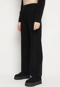 Born2be - Czarny Dzianinowy Komplet z Wełną Spodnie i Sweter Tesira. Kolor: czarny. Materiał: dzianina, wełna #5