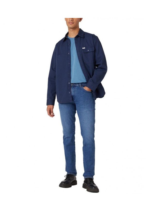 Wrangler - WRANGLER TEXAS SLIM MĘSKIE SPODNIE JEANSOWE JEANSY COOL SHADE W12SYLZ88 112330697