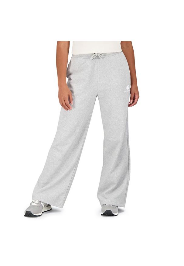 Spodnie New Balance WP31516AG - szare. Kolor: szary. Materiał: bawełna, dresówka, poliester