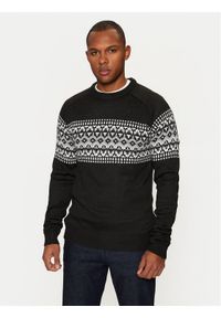 Brave Soul Sweter MK-517ERICKSON Czarny Regular Fit. Kolor: czarny. Materiał: syntetyk #1