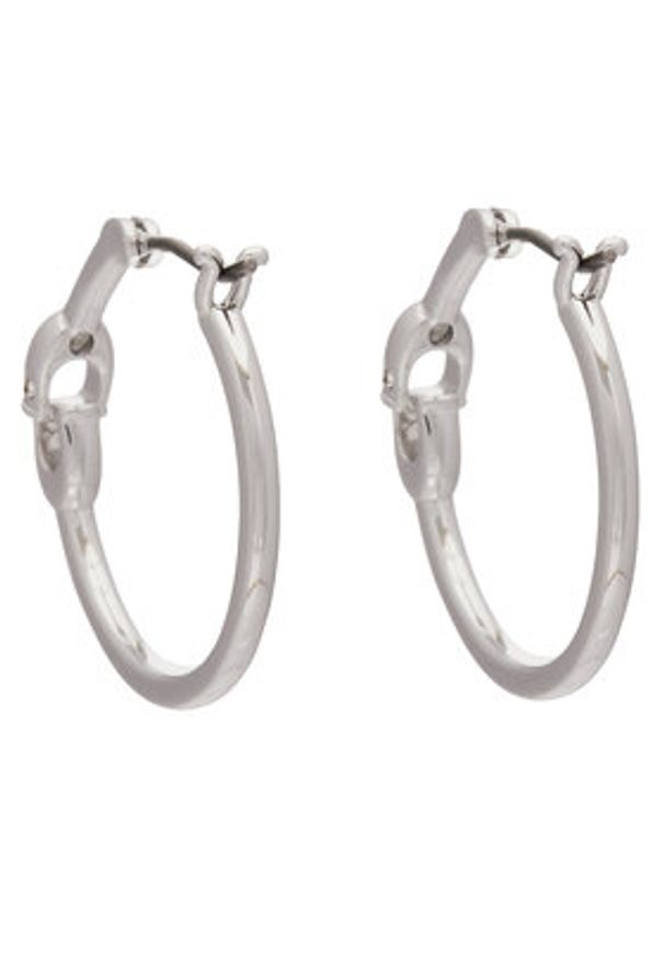 Coach Kolczyki Signature Hoop Earrings 37408160RHO030 Srebrny. Materiał: metalowe. Kolor: srebrny