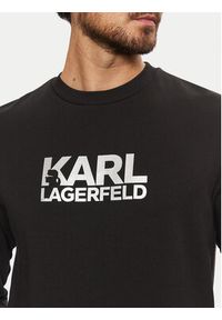 Karl Lagerfeld - KARL LAGERFELD Bluza 705091 551917 Czarny Regular Fit. Typ kołnierza: dekolt w karo. Kolor: czarny. Materiał: bawełna