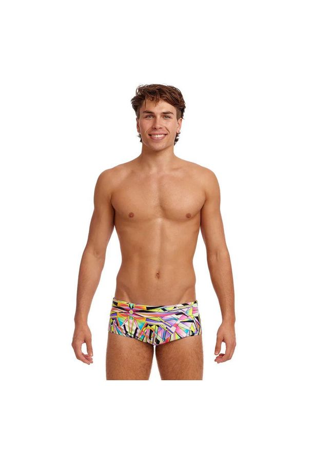 FUNKY TRUNKS - Kąpielówki męskie spodenki na basen plażę Funky Trunks Scissor Kick. Kolor: czerwony, czarny, żółty, wielokolorowy