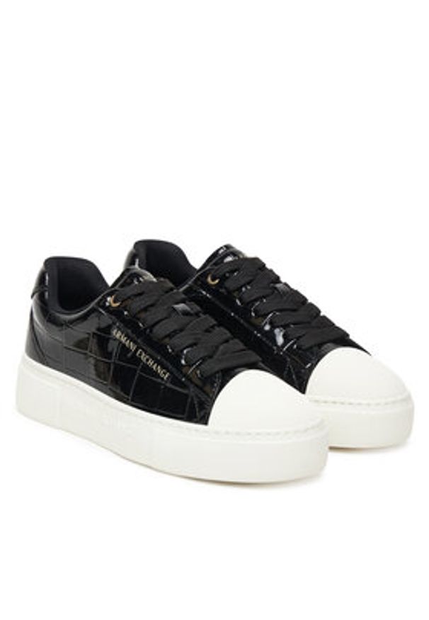 Armani Exchange Trampki XW001661 AF17477 UC001 Czarny. Kolor: czarny. Materiał: skóra
