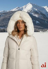 Renee - Biała Kurtka z Pikowanymi Przeszyciami i Futerkowymi Zdobieniami Olindea. Okazja: na co dzień. Kolor: biały. Materiał: poliester, jeans. Długość: krótkie. Wzór: aplikacja. Styl: casual #1