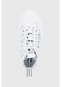 Karl Lagerfeld trampki LUNA KL42959.H11 damskie kolor biały. Nosek buta: okrągły. Zapięcie: sznurówki. Kolor: biały. Materiał: guma. Szerokość cholewki: normalna. Obcas: na platformie #2