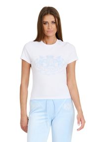 Juicy Couture - JUICY COUTURE Biały damski t-shirt Enzo Dog Crest, Rozmiar S. Kolor: czarny #6