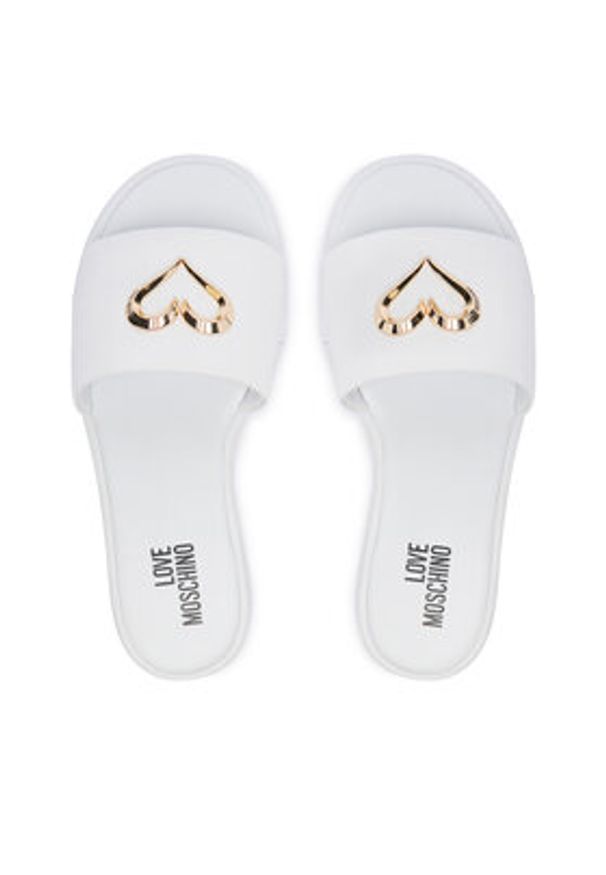 Love Moschino - LOVE MOSCHINO Klapki JA28252G0OIA0100 Biały. Kolor: biały. Materiał: materiał
