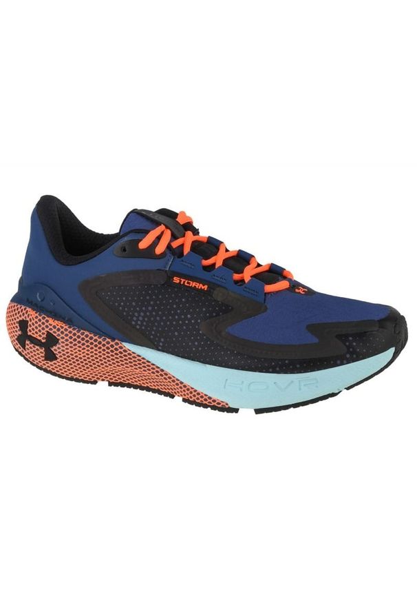 Buty Under Armour Hovr Machina 3 Storm M 3025797-001 czarne granatowe. Kolor: niebieski, wielokolorowy, czarny. Materiał: materiał, syntetyk. Szerokość cholewki: normalna. Sport: bieganie