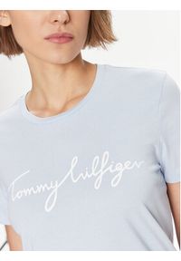 TOMMY HILFIGER - Tommy Hilfiger T-Shirt Signature WW0WW41674 Błękitny Regular Fit. Kolor: niebieski. Materiał: bawełna #3
