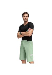 SIROKO - Krótkie spodenki rowerowe gravel męskie Thyme. Kolor: zielony. Materiał: mesh. Długość: krótkie. Sport: kolarstwo #1