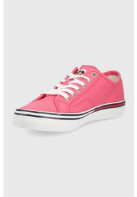 Tommy Jeans tenisówki EN0EN01796.TIJ.ESSENTI damskie kolor różowy. Nosek buta: okrągły. Zapięcie: sznurówki. Kolor: różowy. Materiał: bawełna, guma #4