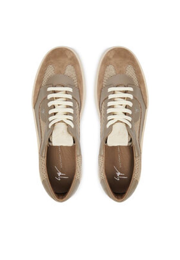 Giuseppe Zanotti Sneakersy RM60013 Beżowy ciemny. Kolor: beżowy. Materiał: skóra