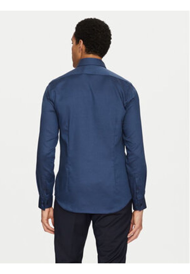 Calvin Klein Koszula K10K114316 Granatowy Slim Fit. Kolor: niebieski. Materiał: bawełna