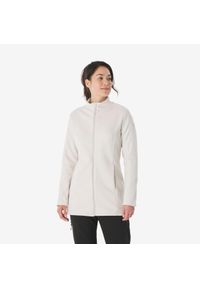 quechua - Polar turystyczny damski Quechua MH500 zamek. Kolor: beżowy. Materiał: poliester, materiał. Sport: turystyka piesza