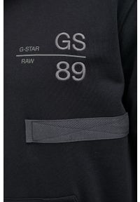 G-Star RAW - G-Star Raw - Bluza. Kolor: czarny. Materiał: dzianina, poliester. Wzór: aplikacja