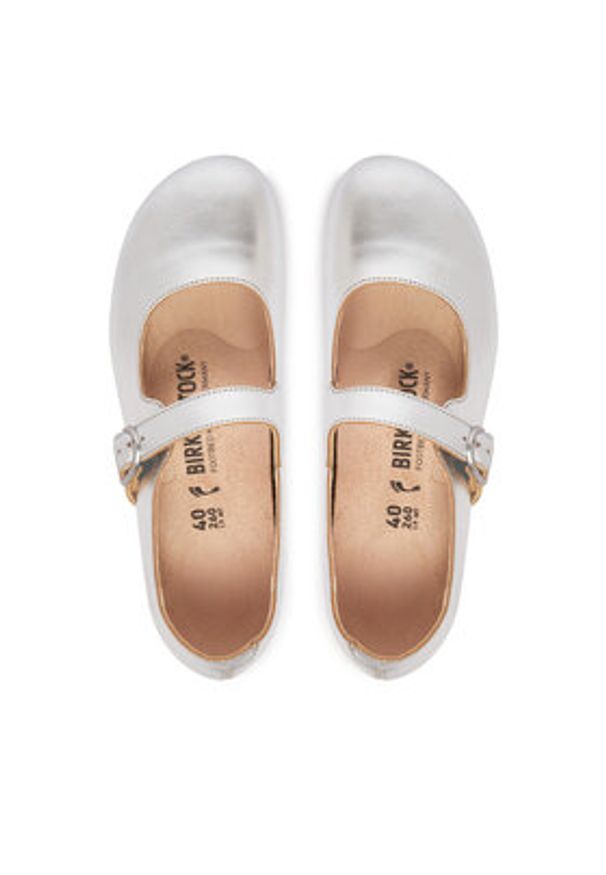 Birkenstock Baleriny Santa Clarita 1030679 Srebrny. Kolor: srebrny. Materiał: skóra