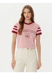 Guess T-Shirt V5RI00 KA260 Różowy Regular Fit. Kolor: różowy. Materiał: bawełna