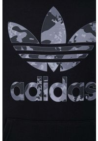 adidas Originals bluza męska kolor czarny z kapturem z nadrukiem. Typ kołnierza: kaptur. Kolor: czarny. Materiał: materiał, dzianina. Wzór: nadruk #2