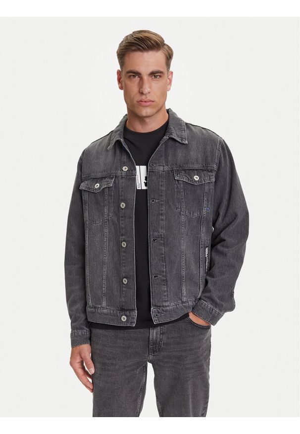 Karl Lagerfeld Jeans Kurtka jeansowa A3M14062 Szary Regular Fit. Kolor: szary. Materiał: bawełna