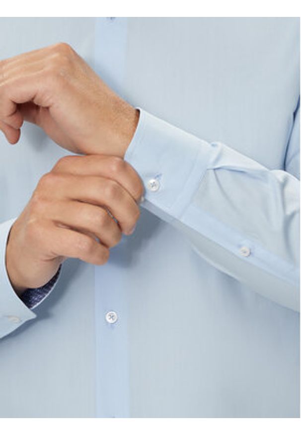 BOSS - Boss Koszula H-Hank 50519859 Niebieski Slim Fit. Kolor: niebieski. Materiał: bawełna
