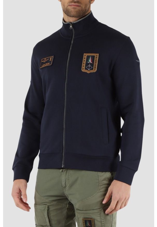 Aeronautica Militare - AERONAUTICA MILITARE Granatowa bluza męska With Patches. Kolor: niebieski