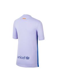 Koszulka piłkarska dla dzieci Nike FC Barcelona 2021/22 Stadium AW CV8221. Materiał: materiał, poliester. Technologia: Dri-Fit (Nike). Sport: piłka nożna #3
