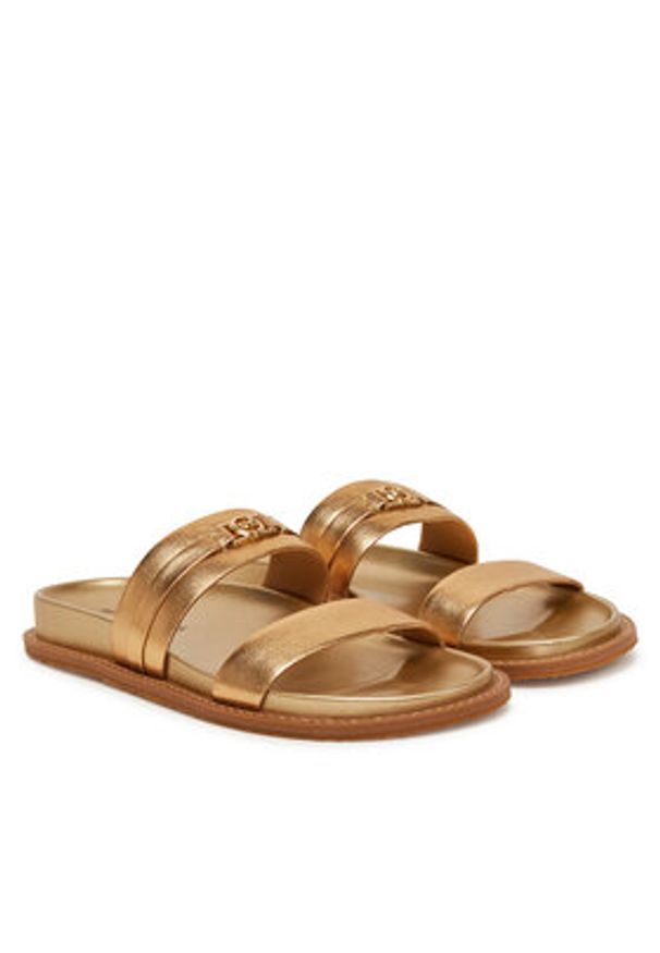 MICHAEL Michael Kors Klapki Mandy 40S5MAFS1M Złoty. Kolor: złoty. Materiał: skóra