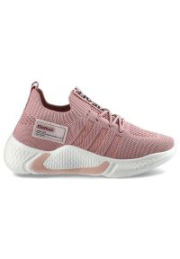 Różowe Sneakersy Damskie Artiker Modne Półbuty. Okazja: na co dzień. Kolor: różowy. Materiał: jeans, materiał. Szerokość cholewki: normalna #6