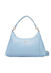 TOMMY HILFIGER - Tommy Hilfiger Torebka Th Essential Shoulder Bag AW0AW18373 Niebieski jasny. Kolor: niebieski. Materiał: skórzane #4