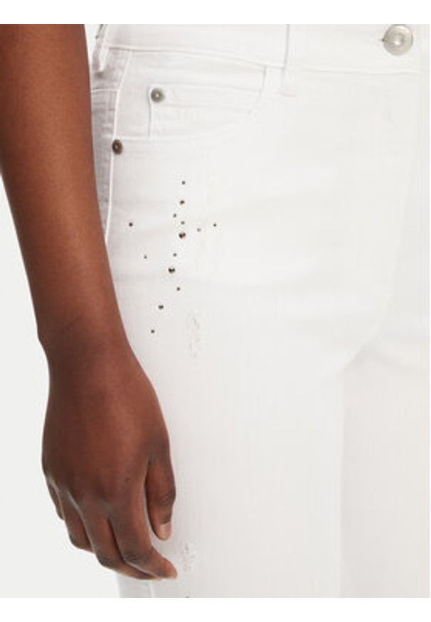 Olsen Jeansy 14002416 Biały Slim Fit. Kolor: biały