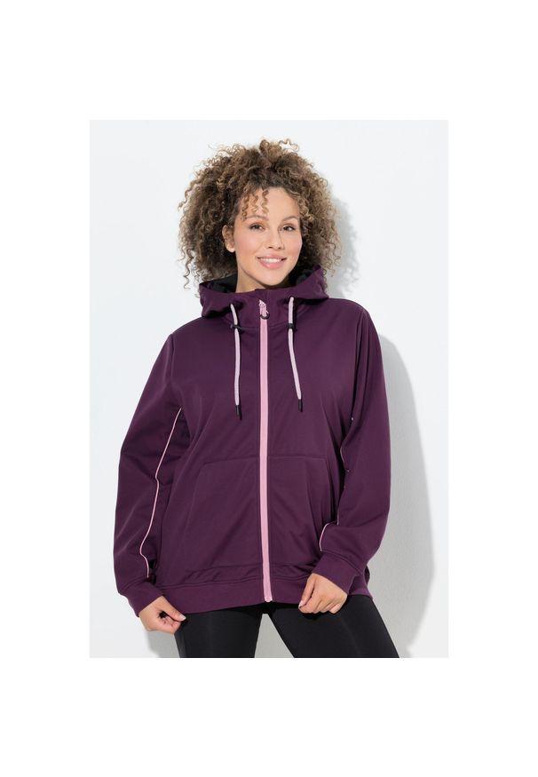 ULLA POPKEN - Damskie Kurtka funkcyjna softshell hydrofobowa kaptur. Kolekcja: plus size. Kolor: czerwony. Materiał: poliester, materiał