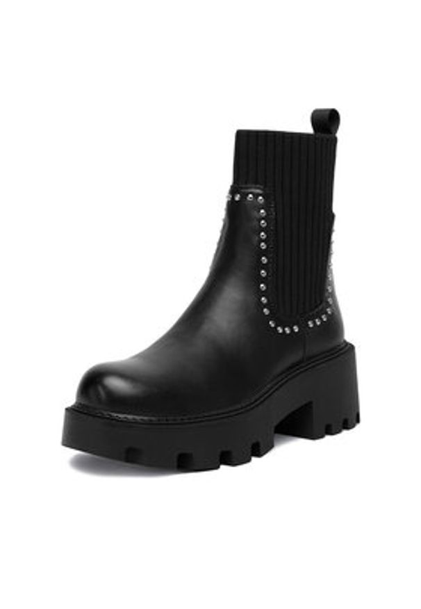 DeeZee Botki 67091-5 Czarny. Kolor: czarny. Materiał: materiał, skóra