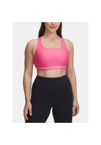 Biustonosz do jogi i pilatesu damski Under Armour Mid Crossback. Kolor: różowy. Sport: joga i pilates #1