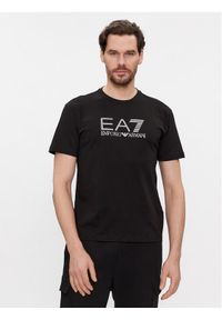 EA7 Emporio Armani T-Shirt 6RPT71 PJM9Z 1200 Czarny Regular Fit. Kolor: czarny. Materiał: bawełna