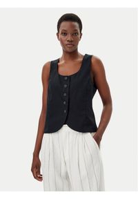 GAP - Gap Kamizelka 714973-00 Czarny Slim Fit. Kolor: czarny. Materiał: len, bawełna