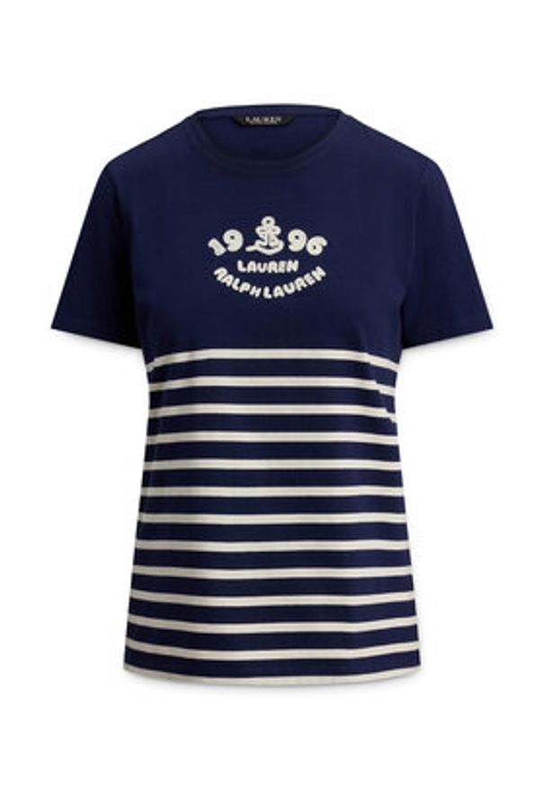 Lauren Ralph Lauren - LAUREN RALPH LAUREN T-Shirt 200B21056001 Granatowy Relaxed Fit. Kolor: niebieski. Materiał: bawełna