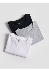 Reserved - Bawełniany longsleeve 3 pack - biały. Kolor: biały. Materiał: bawełna. Długość rękawa: długi rękaw #1