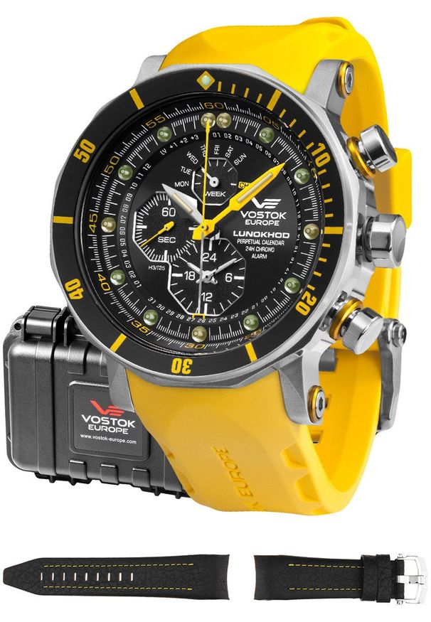 Zegarek męski Vostok Europe YM86-620A505S żółty. Kolor: żółty